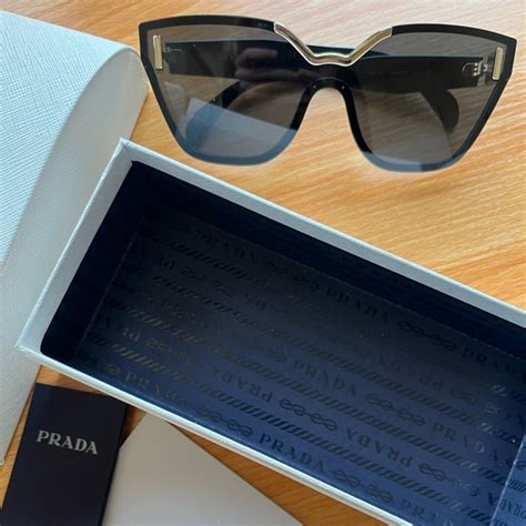 prada 00mm cat eye shield sunglasses